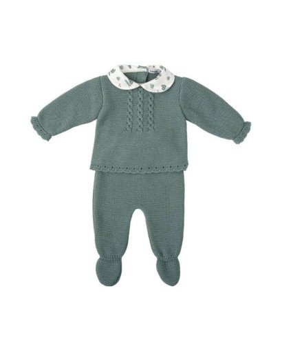 CONJUNTO BEBE PUNTO MANGA LARGA CON CAPOTA BABIDU