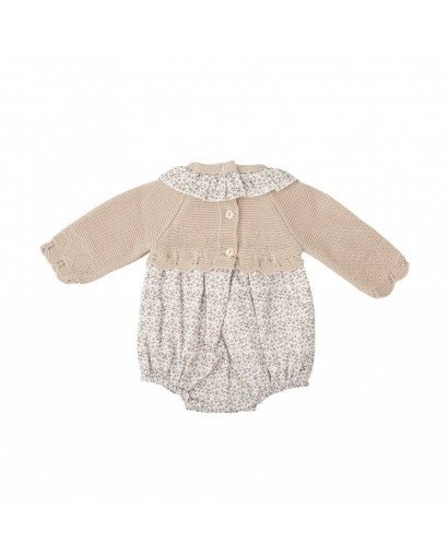 CONJUNTO BEBE PUNTO RANITA CON CAPOTA BABIDU