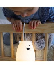 LAMPARA DE SILICONA OSO BLANCO CON COLGADOR Y CONTROL REMOTO