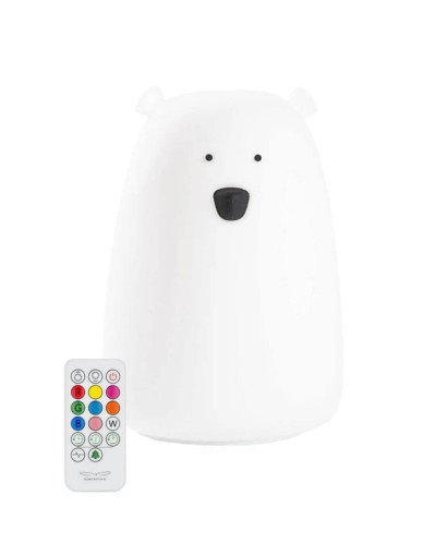 LAMPARA DE SILICONA OSO BLANCO CON CONTROL REMOTO