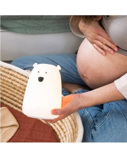 LAMPARA DE SILICONA OSO BLANCO CON CONTROL REMOTO