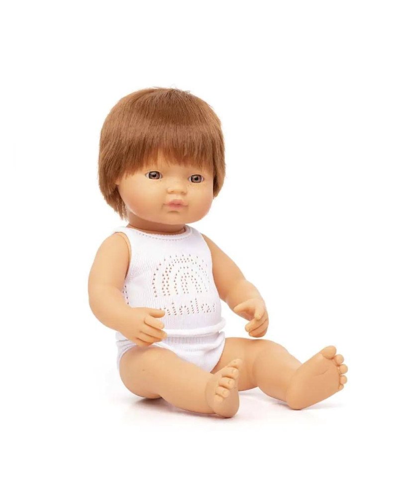 MUÑECO BEBE 38 CM. PELIRROJO MINILAND