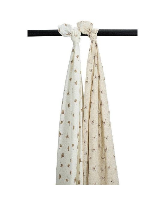 MUSELINA LAVADA GDE PACK DE 2 120x120CM ME-GINGKO