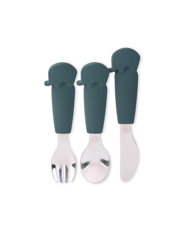 SET CUBIERTOS ACERO INOX & SILICONA ECO RASCALS