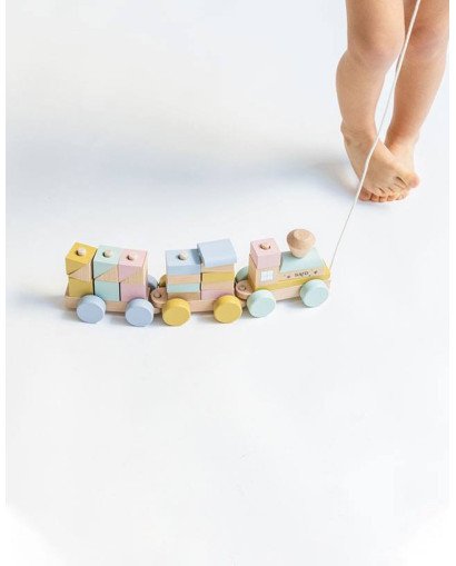 TREN CON PIEZAS ENCAJABLES MADERA SARO