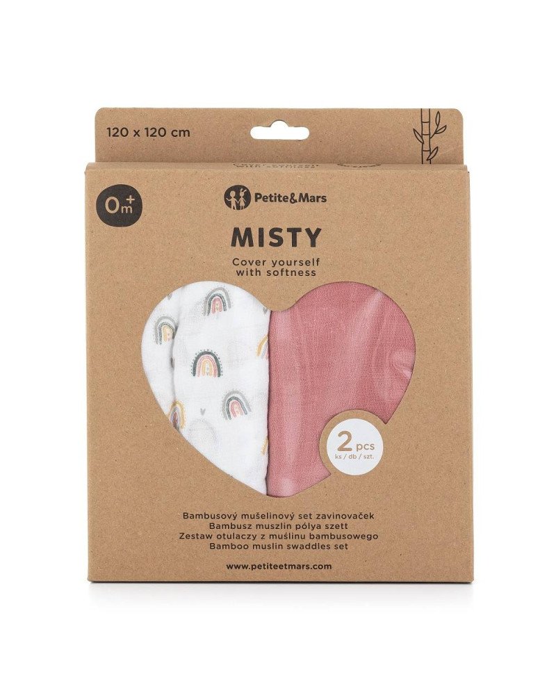 SET 2 MUSELINAS BAMBU 120X120 PETITE&MARS