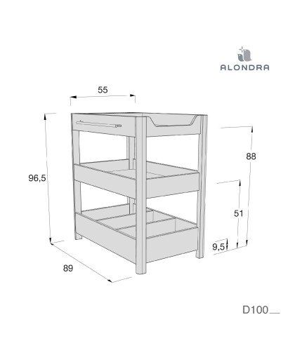 MUEBLE CAMBIADOR CON ESTANTES DADA ALONDRA
