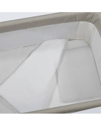 EDREDÓN + SÁBANA BAJERA + ALMOHADA CUNA 90X50 CM LITTLE BLOOM VICHY GRIS