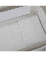 EDREDÓN + SÁBANA BAJERA + ALMOHADA CUNA 90X50 CM LITTLE BLOOM VICHY GRIS