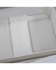 EDREDÓN + SÁBANA BAJERA + ALMOHADA CUNA 90X50 CM LITTLE BLOOM VICHY GRIS