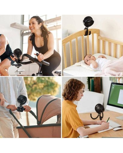 VENTILADOR PORTATIL USB-VIAJE NEGRO