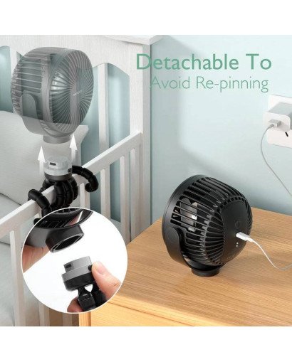 VENTILADOR PORTATIL USB-VIAJE NEGRO