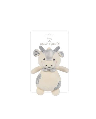 PELUCHE MUSICAL VACA LITTLE BLOOM GRIS