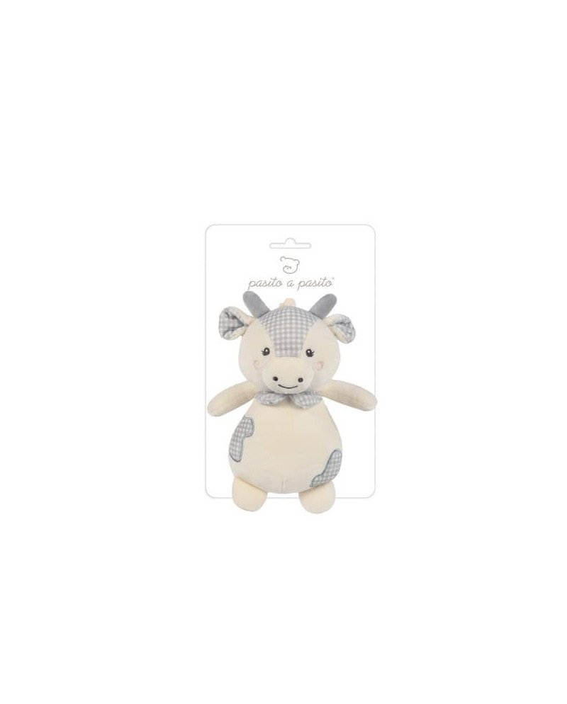 PELUCHE MUSICAL VACA LITTLE BLOOM GRIS