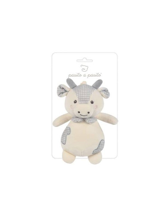 PELUCHE MUSICAL VACA LITTLE BLOOM GRIS