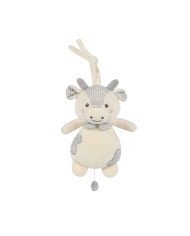 PELUCHE MUSICAL VACA LITTLE BLOOM GRIS